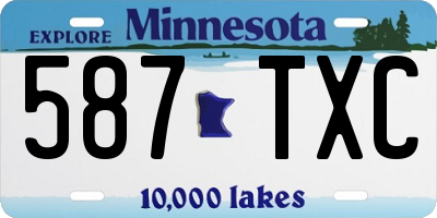 MN license plate 587TXC