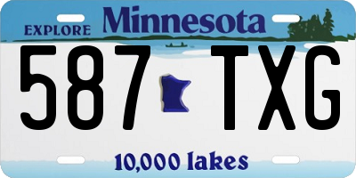 MN license plate 587TXG