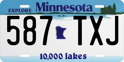 MN license plate 587TXJ