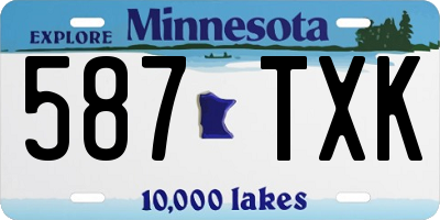 MN license plate 587TXK