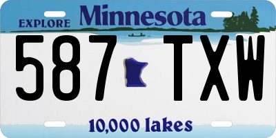 MN license plate 587TXW