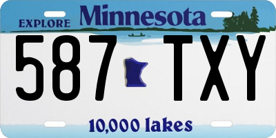MN license plate 587TXY