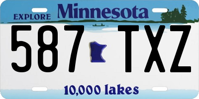 MN license plate 587TXZ