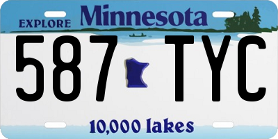 MN license plate 587TYC