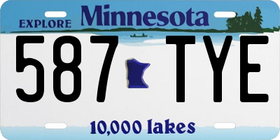 MN license plate 587TYE