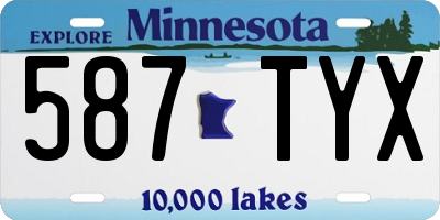 MN license plate 587TYX