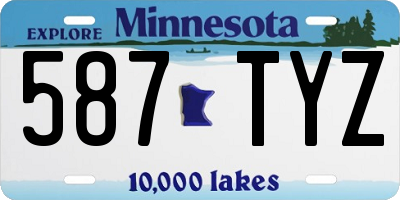 MN license plate 587TYZ