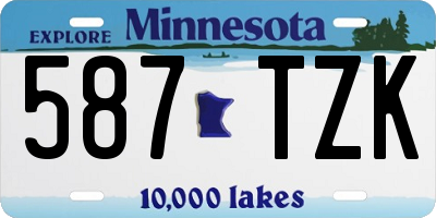 MN license plate 587TZK