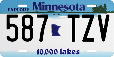 MN license plate 587TZV