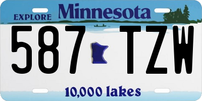 MN license plate 587TZW