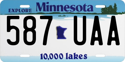 MN license plate 587UAA