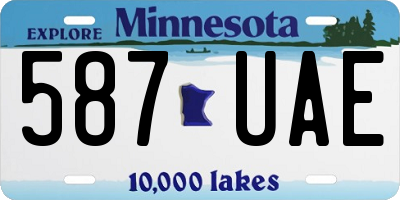 MN license plate 587UAE