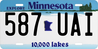 MN license plate 587UAI