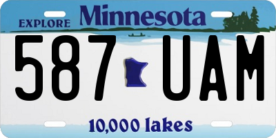 MN license plate 587UAM