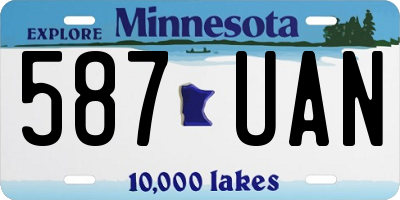 MN license plate 587UAN