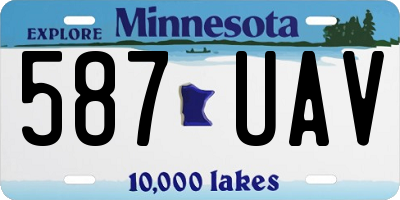 MN license plate 587UAV