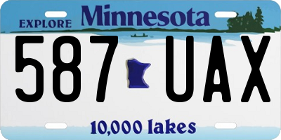 MN license plate 587UAX