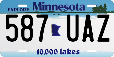 MN license plate 587UAZ