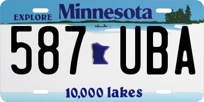 MN license plate 587UBA
