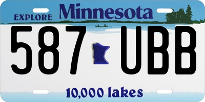 MN license plate 587UBB