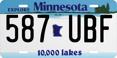 MN license plate 587UBF