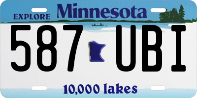 MN license plate 587UBI