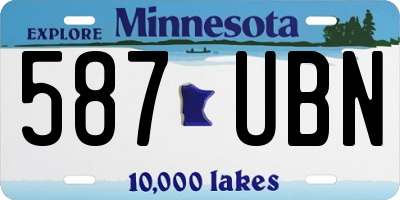 MN license plate 587UBN