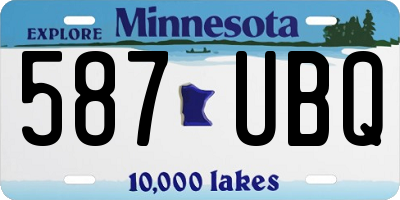 MN license plate 587UBQ