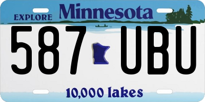 MN license plate 587UBU