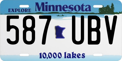MN license plate 587UBV