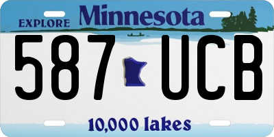 MN license plate 587UCB