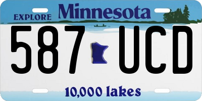 MN license plate 587UCD