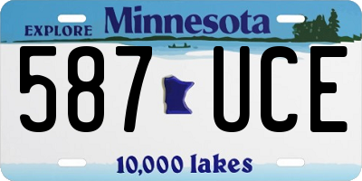 MN license plate 587UCE