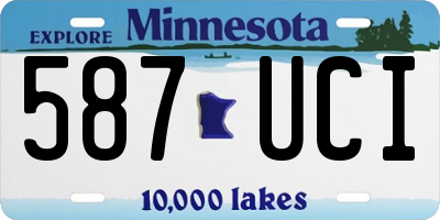 MN license plate 587UCI