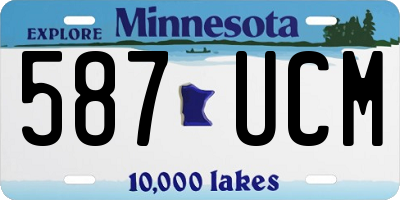 MN license plate 587UCM