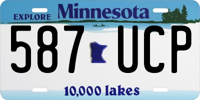MN license plate 587UCP