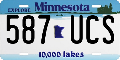 MN license plate 587UCS
