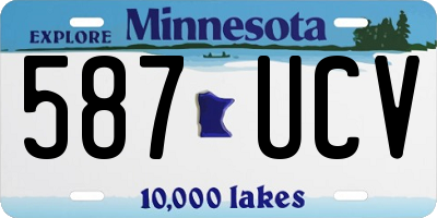 MN license plate 587UCV