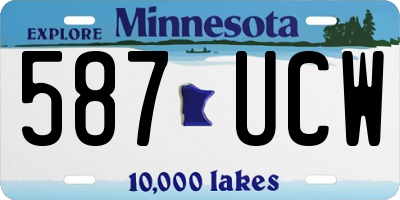 MN license plate 587UCW
