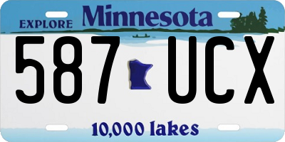 MN license plate 587UCX