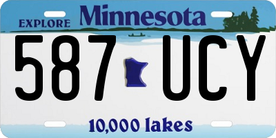 MN license plate 587UCY
