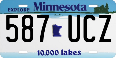 MN license plate 587UCZ