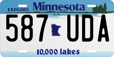 MN license plate 587UDA