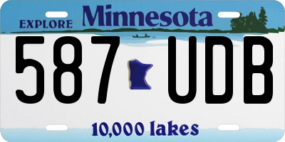 MN license plate 587UDB