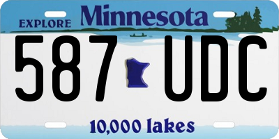 MN license plate 587UDC