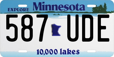 MN license plate 587UDE