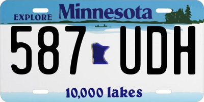 MN license plate 587UDH