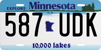 MN license plate 587UDK