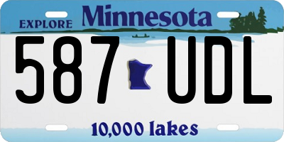 MN license plate 587UDL