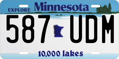 MN license plate 587UDM